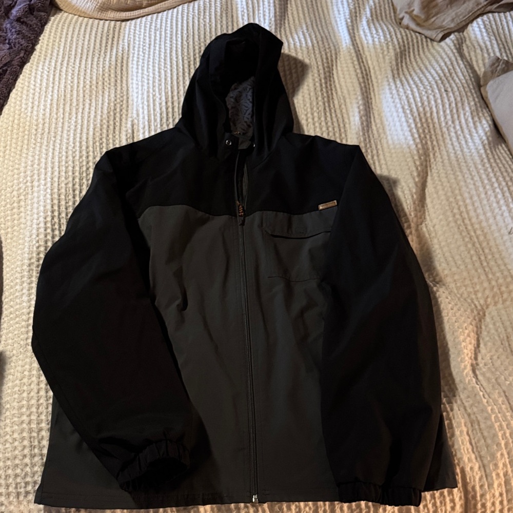 Men's Black and Gray Hooded Jacket